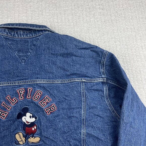 Tommy Hilfiger x Disney Mickey Mouse embroidery Wom  Sz XXL Crop Jean Jacket - Picture 4 of 16